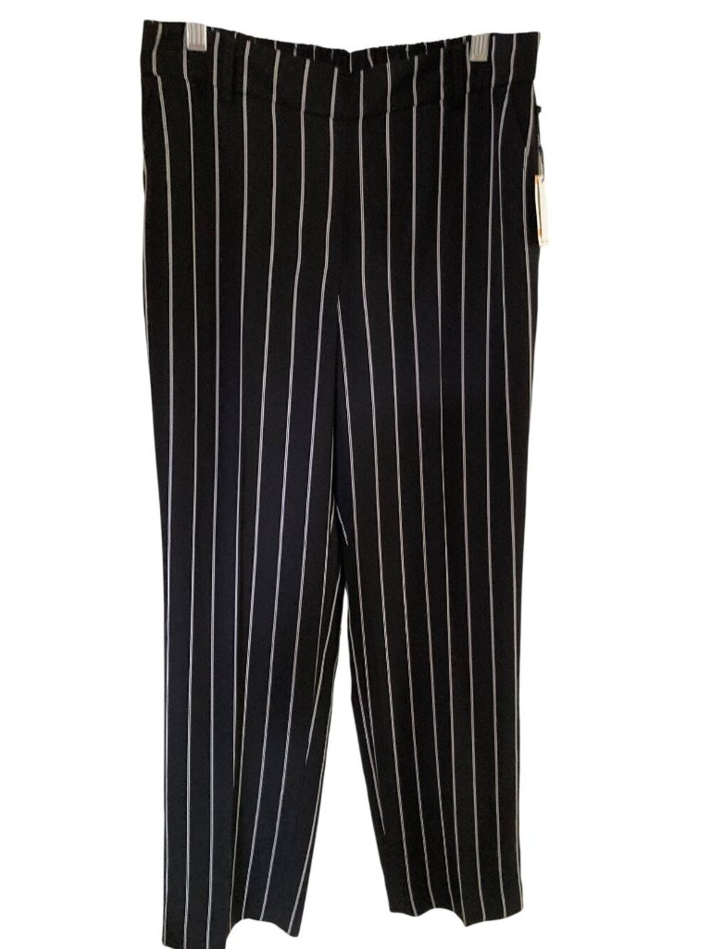 ANNE KLEIN WOMENS MID-RISE PULL-ON PANTS ANNE BLACKANNE WHITE S NWT